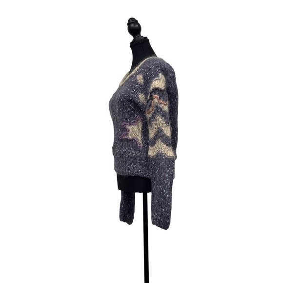 Vintage Handmade Purple Sweater โ Avant-Garde Elegance - Picture 4 of 5